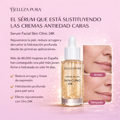 Sérum Facial Skin Clinic 24K Oro 30ML KISS BEAUTY – Luminosidad y Reafirmación Premium